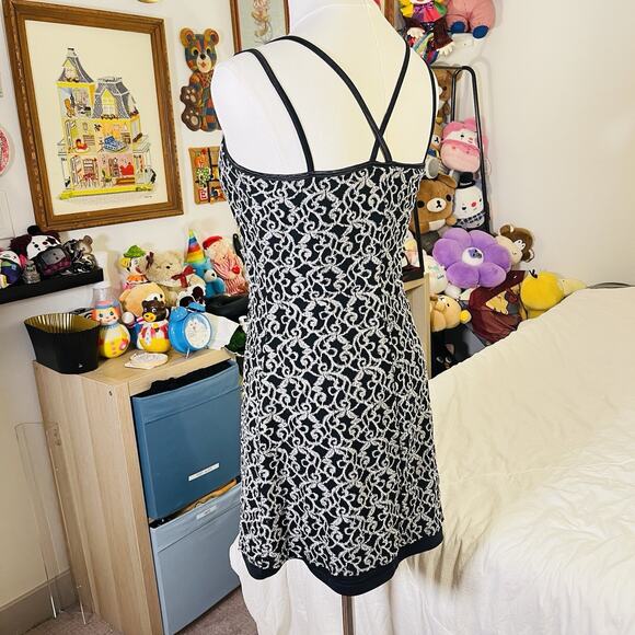 Byer Too Vtg 90s Y2K Mini Strap Dress Stretch M Whimsygoth Romantic Goth USA EUC - Picture 7 of 10